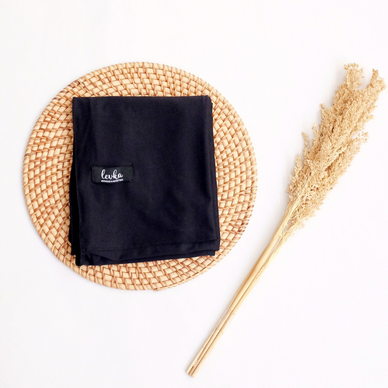 Product image Leika - Pashmina Instan Inner Leher Anak Remaja 7-13 tahun bahan Jersey Premium 7-13th Hitam
