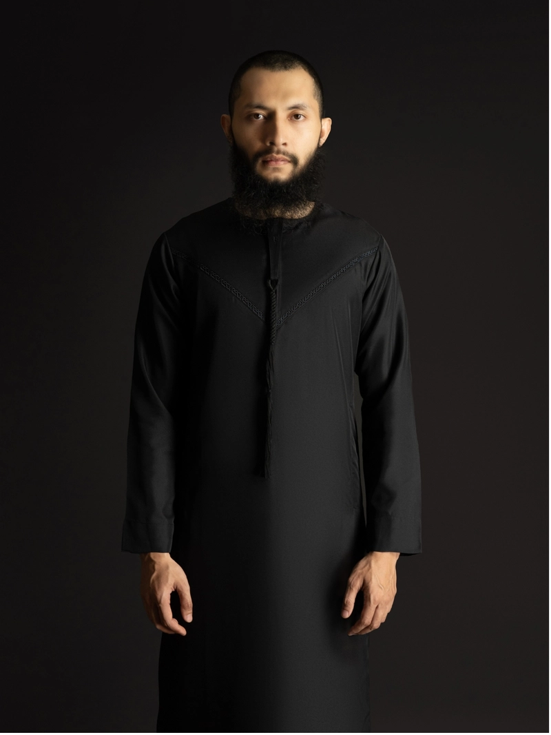 Product image Local Project - Al-Ameer Deep Black - Jubah Pria Dewasa Gamis Lengan Panjang S Hitam