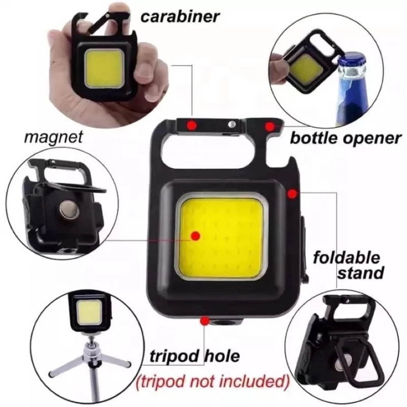 Product image KAHASIL - Lampu Senter LED COB Portable USB Gantungan Kunci Mini Kecil Keychain Camping Multifungsi KMJ204 BAHAN PLASTIK