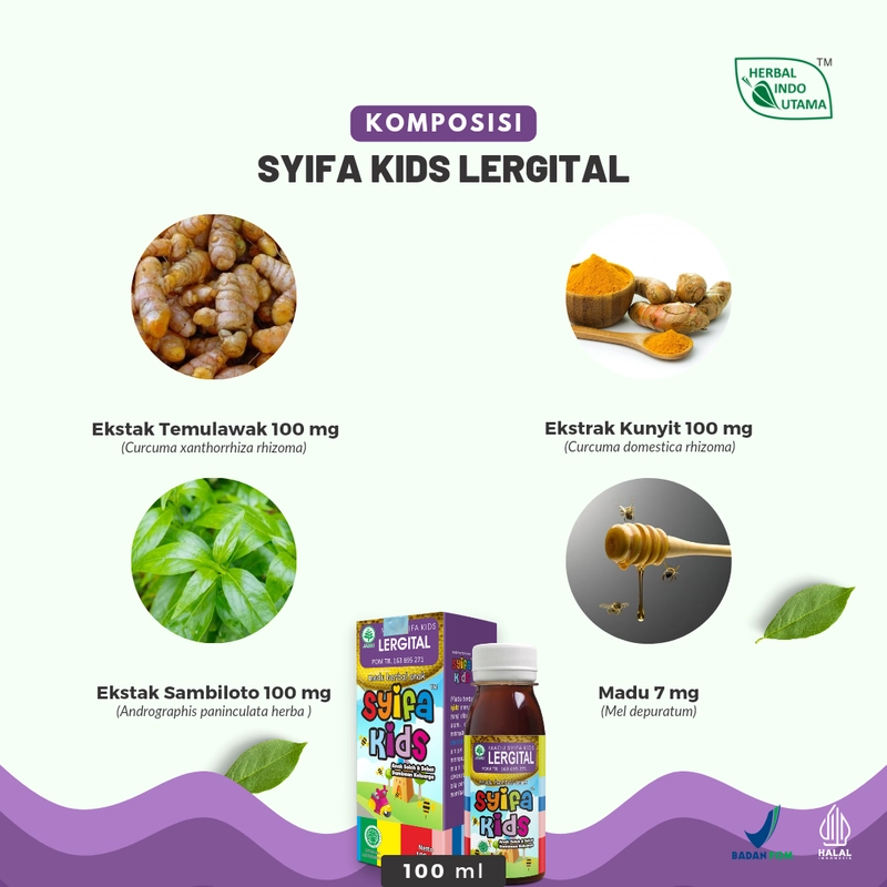 Product image Herbal Indo Utama - Madu Anak Syifa Kids LERGITAL Membantu Meredakan Kulit Gatal Pada Anak 100 ml 1 Botol 100 ML Madu Anak\