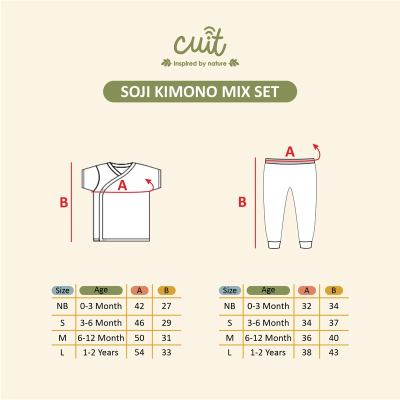 Product image Kintakun Baby - Kintakun Baby X Cuit Kimono Set Bayi Snap Button Mix Tangan Pendek Celana Panjang Anak Soji 0-2 Tahu M (6-12 Bulan) Rainy