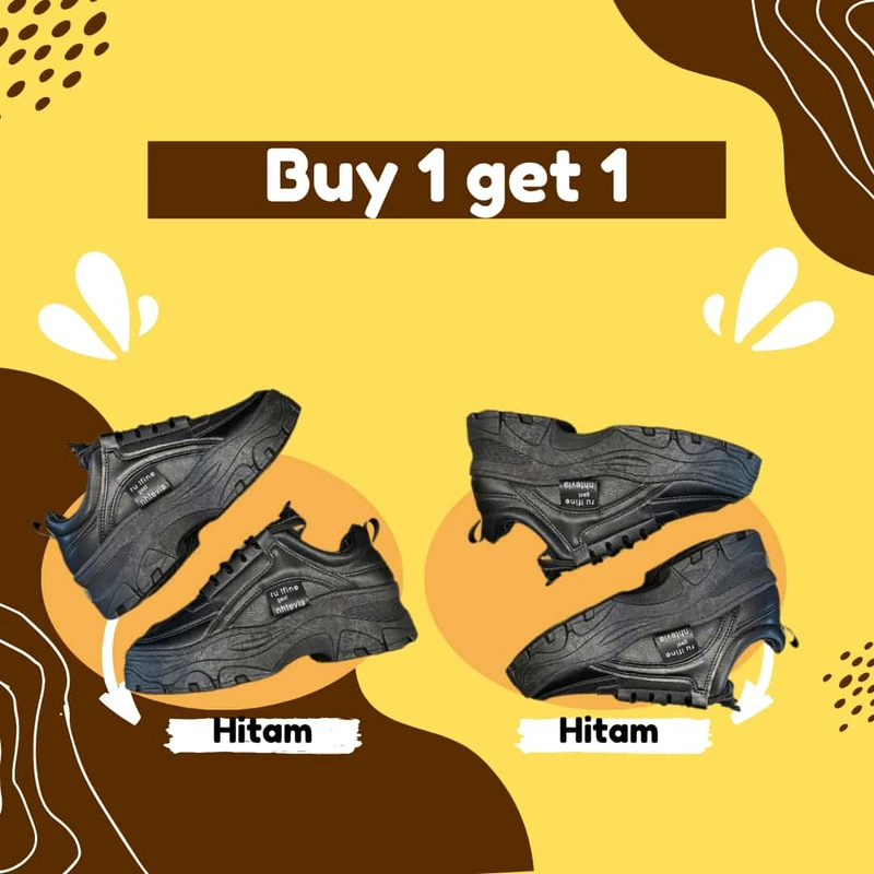 Product image Koekita - Buy 1 Get 1 Sepatu Kets Sneakers Wanita Sport Nhtevia GM-01-Hitam 36 HITAM
