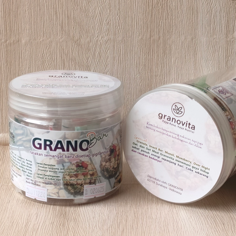 Product image Granovita - Granola Bar Granovita Toples isi 10pc Toples is 5pc Snack sehat 5pc GranoBar