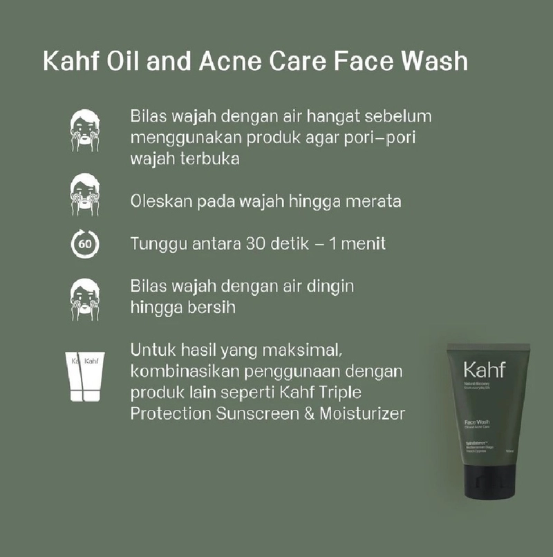 Product image SUPLAI SHOP - Sabun Wajah Jerawat Kahf Face Wash Oil & Acne Care Isi 100 ml