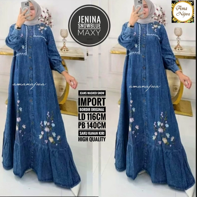 Product image Griya Busanaku Solo - Maxy jeans size jumbo / Jenina - venoza dress LD 116cm Jenina snowblue