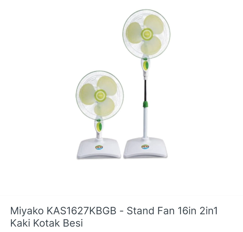 Product image Miyako - KAS 1627KB 2in1 Kipas Angin 1627 green