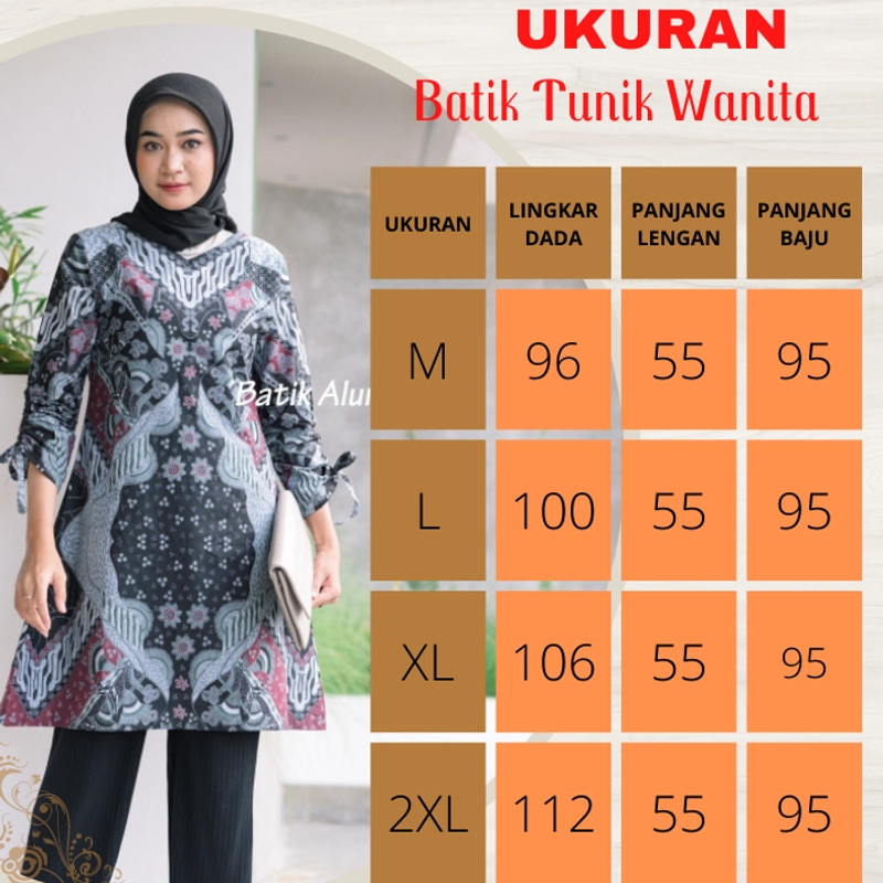 Product image Batik aluna - Batik alun CBA10 Batik sarimbit koko lengan panjang muslim M=PRIA/WANITA Wajib dicatat