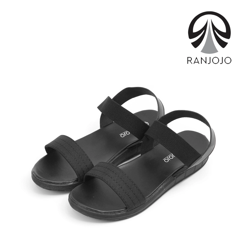 Product image Ranjojo - Sendal Wanita Korea Original Ranjojo Sendal Flat Cewek RJ08 Sandal Gunung Wanita Casual Du 37 BLACK