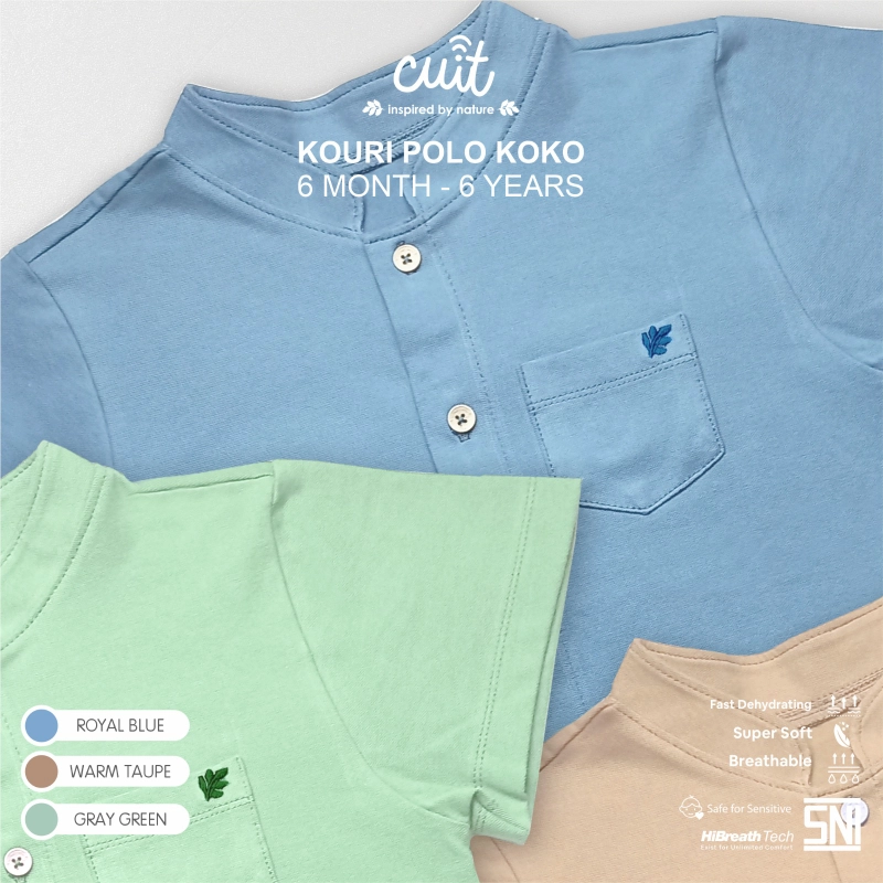 Product image Kintakun Baby - KINTAKUN BABY X CUIT Kouri Kemeja Koko Katun Anak Tangan Pendek L (1-2 Tahun) Royal Blue