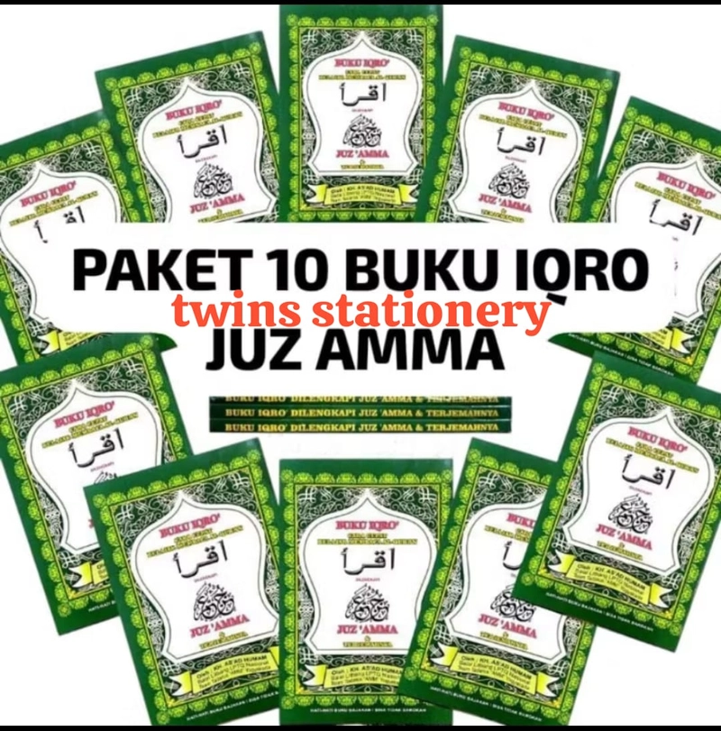Product image TWINS STATIONERY - BUKU IQRO PAKET GROSIR IQRO PLUS JUZ AMMA HIJAU UK A5 IQRO A5 SATUAN SOFT CAVER
