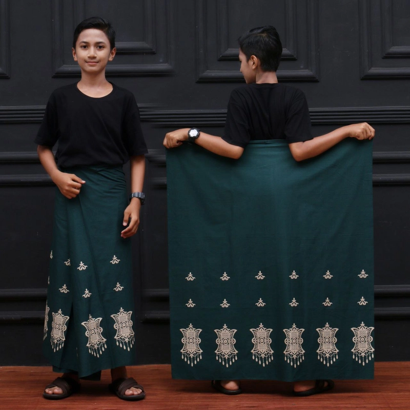 Product image Kois Batik - Sarung anak sd bagus banget simpel motif lampion anak Sarung anak sd Lampion anak hijau