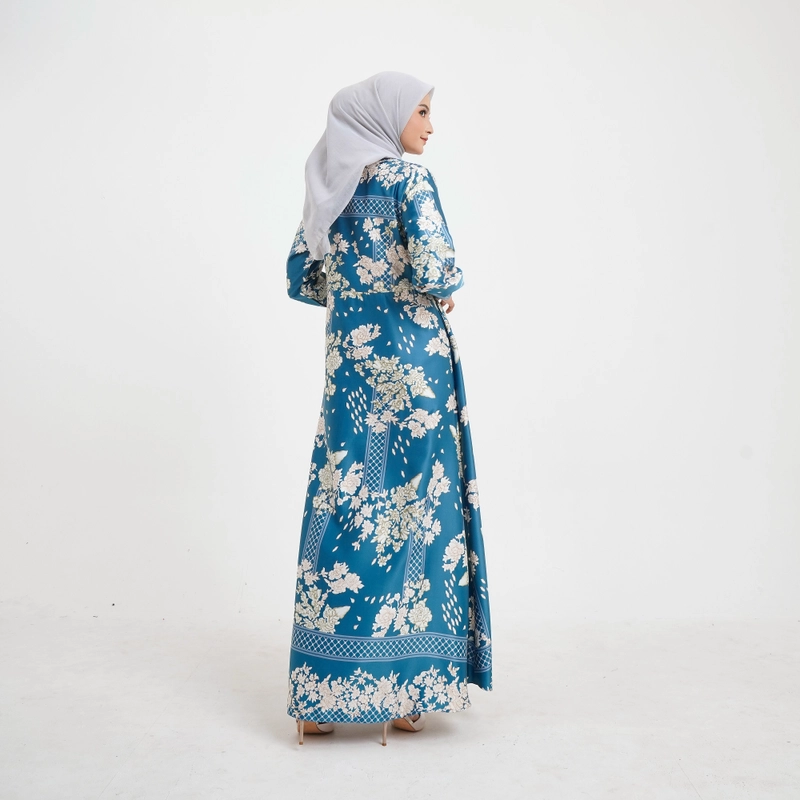 Product image Lusianasae - Lusianasae - Camellia Gamis warna Biru busui friendly bahan Silk Premium S BIRU