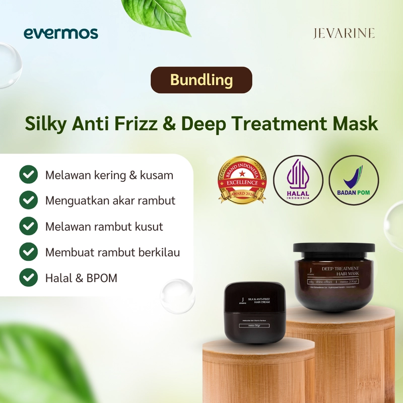 Product image Jevarine - Silky Anti Frizz Hair Cream & Deep Treatment Hair Mask Bundling 1 Paket