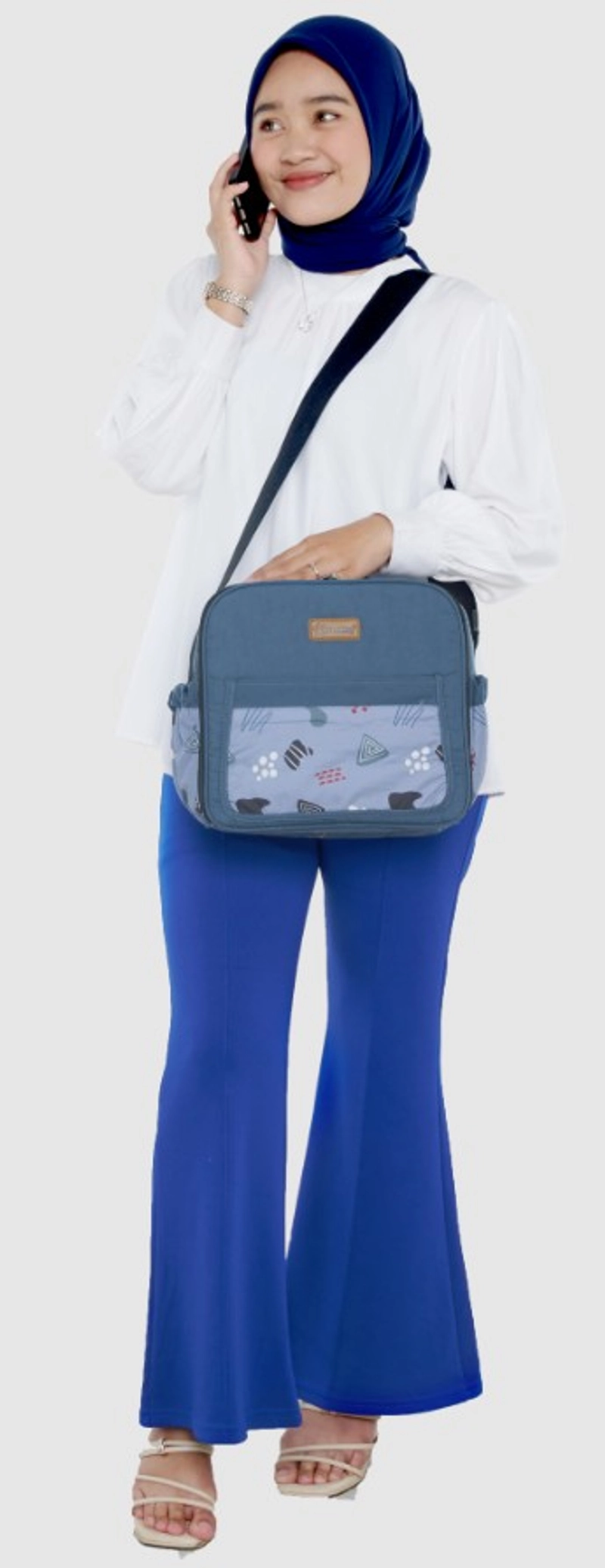 Product image SNOBBY BABY - SBT0973 TAS BAYI KECIL SAKU MOTIF ALICIA SERIES Tas Kecil Abu-Abu