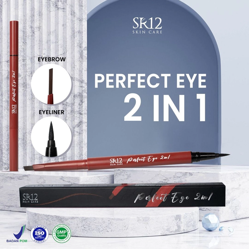 Product image SR12 Perfect Eye 2 in 1 Eyebrow Dan Eyeliner Tahan Lama Mudah Diaplikasikan 0.35g &0.6g Perfect Eye 2 In 1