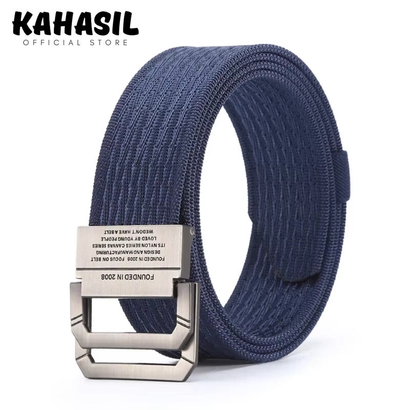 Product image KAHASIL - Ikat Pinggang Sabuk Gesper Pria Nylon Kanvas Kepala Besi Panjang 120cm KHBELT1030 all variant CREAM
