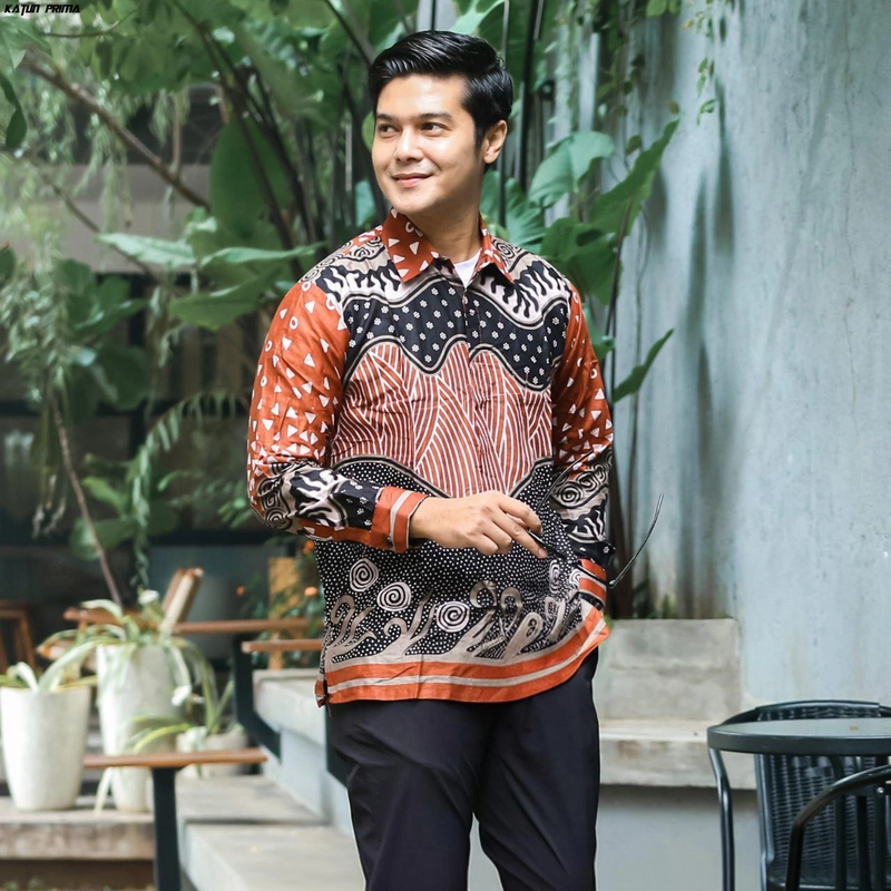 Product image Kois Batik - Atasan Batik Kekinian Couplen Tunik Dan Kemeja Motif saras teracota M Kemeja saras teracot