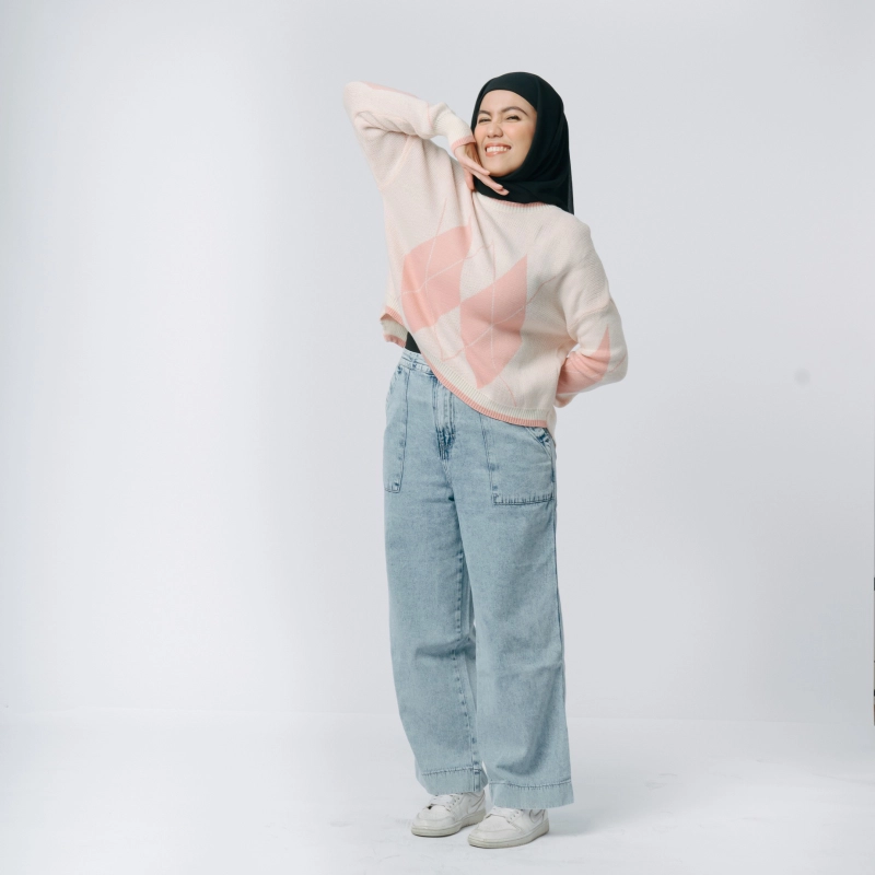 Product image MKY Clothing - SWEATER RAJUT CROP DIAMOND One Size Pink