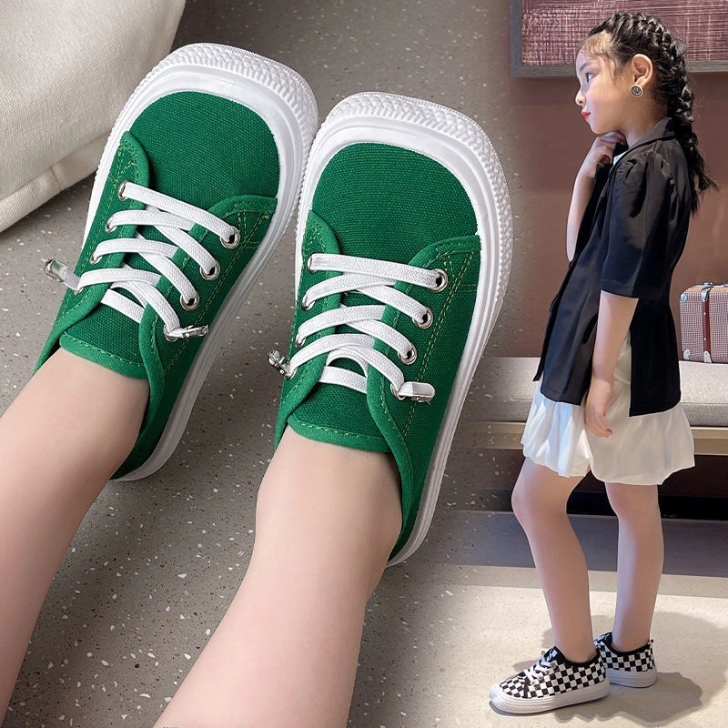 Product image Meonky Official - Sepatu Anak laki-laki Perempuan sekolah Original Sneakers canvas Casual Q - 05 31 Hijau