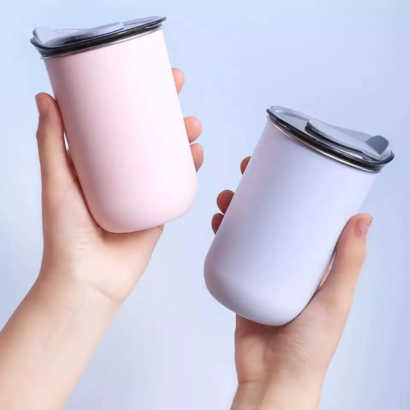 Product image Blooming_Deal - Portable Cup Tumbler Coffee Mug Coffee Tea Cup Stainless Steel 300ml SSB05 PINK