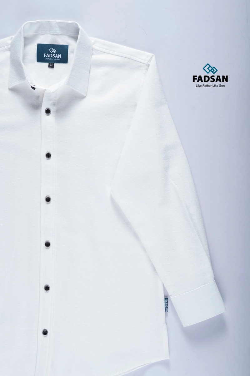 Product image FADSAN - Baju Koko Muslim Lengan Panjang Ayah dan Anak Warna White Bone - Grit Series SIZE ANAK XS GRIT WHITE BONE