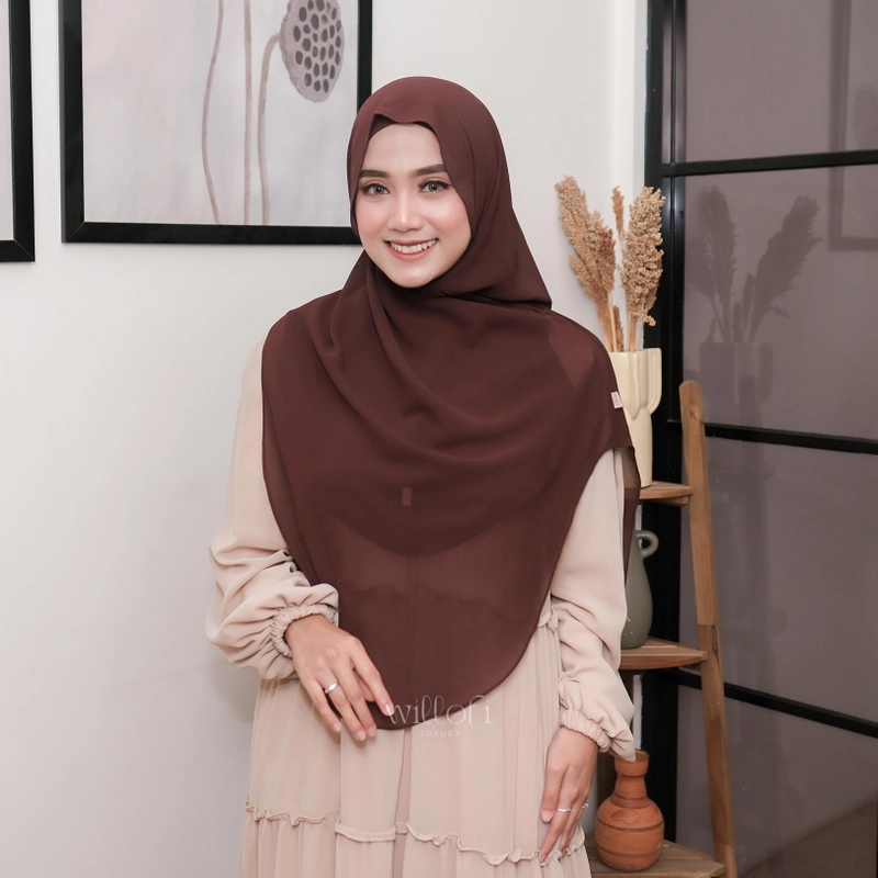 Product image Sakura Baru X Willofi - Pashmina Instant Hilya Double Hijab Terbaru 2026 All Size Mahogany