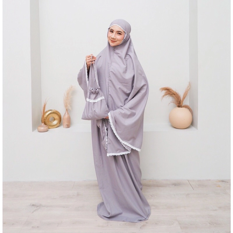 Product image BELI 2 GRATIS 1Mukena Travel 2 In 1 L grey