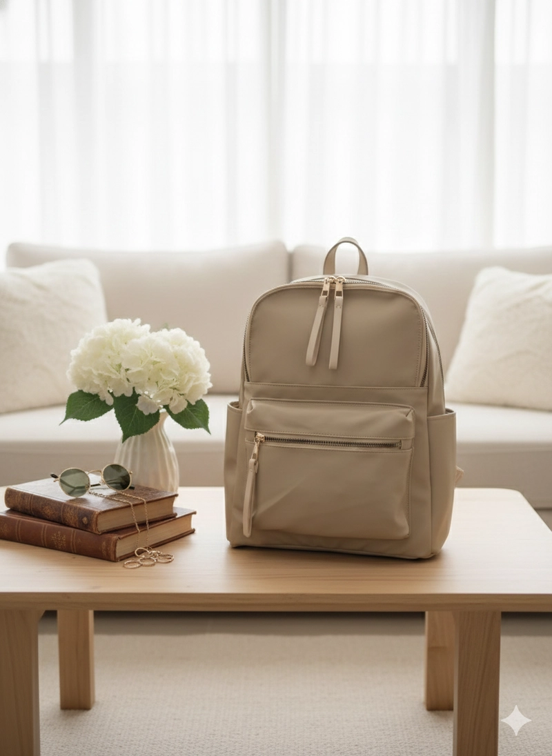 Product image CBL - Ransel GISELLA - Tas Ransel Backpack Wanita GISELLA Muat Laptop Bahan Nilon Premium Waterproof Antia Medium Cream