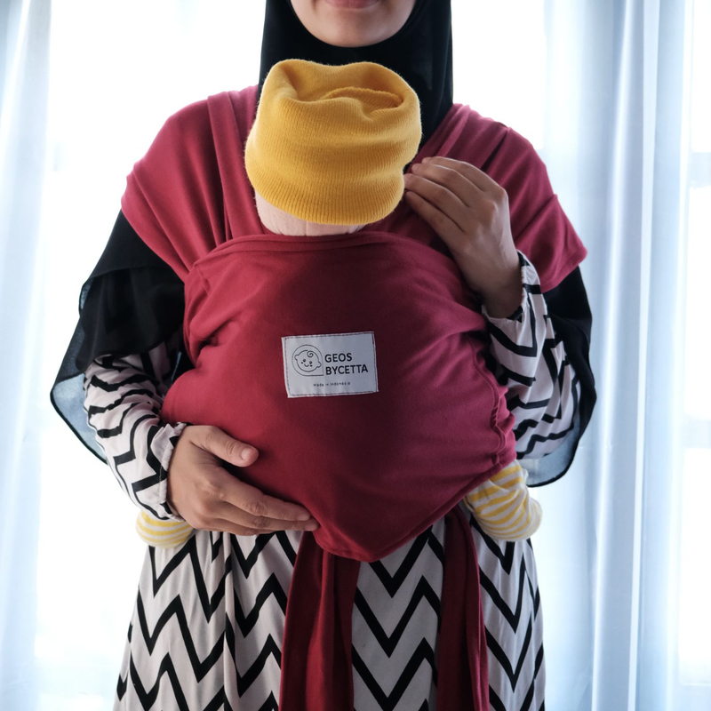 Product image Geos Bycetta - Gendongan Kaos Anti Melar Praktis 2 in 1 dengan Sabuk atau Sashbelt Maroon S MAROON