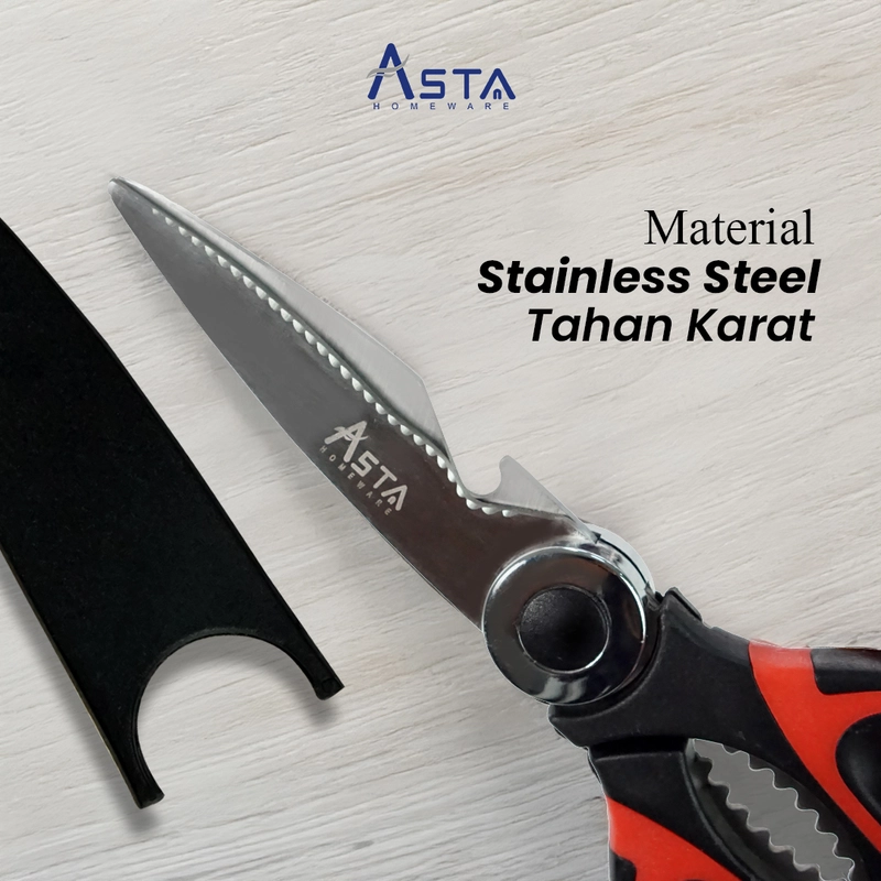 Product image Asta Homeware Official - Asta Gunting Dapur Sebaguna Multfungsi Gunting Daging Ayam Sayur Kain Kardus Kitchen Scissors Variasi Gunting Dapur 01C
