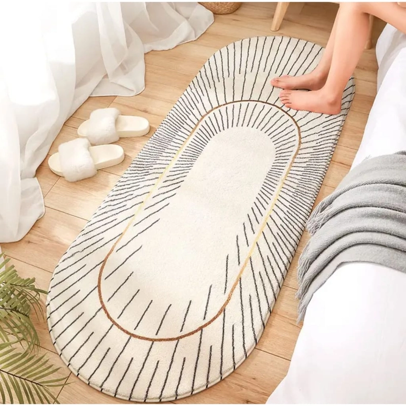 Product image Lilopilo - Oval Carpet Karpet Keset Panjang Bulu 120 cm x 50 cm Time Wheel