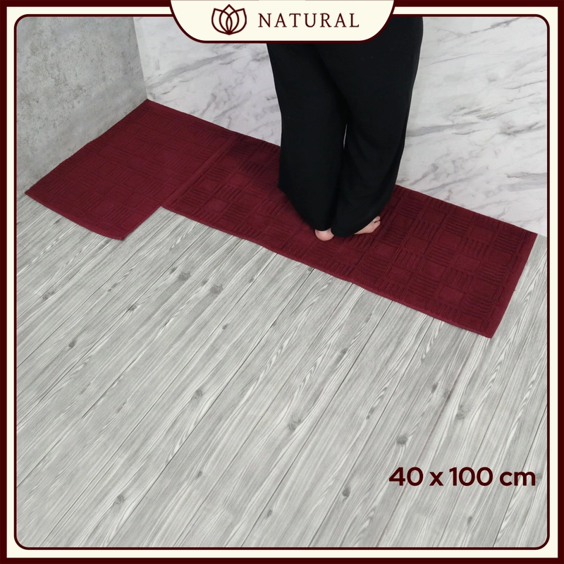 Product image Chalmer - Keset Handuk Natural by Chalmer 40x100 cm Keset Panjang Polos Dapur Kamar Mandi 40x100 cm Light Brown