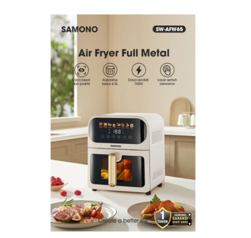 Product image UTAMAMEGA - Air Fryer Samono SW-AFW65 Digital Touchscreen Transparan Low Watt Type SW-AFW65