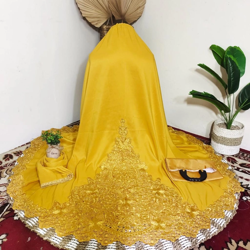 Product image SRIAYU COLLECTION - Mukena Dewasa Renda Punggung Mewah ALL SIZE KUNING