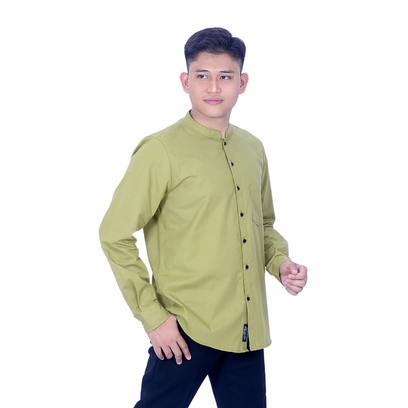 Product image MALLVOSE - Kemeja Pria Lengan Panjang MV6 Kemeja Dewasa Olive Premium M L XL M Olive