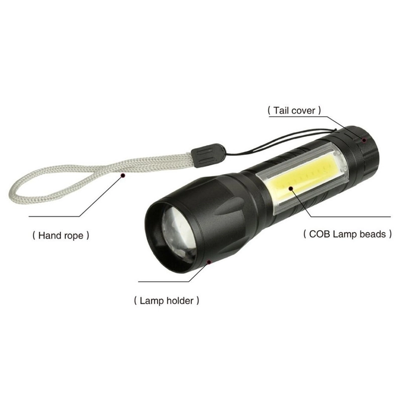Product image KAMJE Senter Led Super Terang Jarak Jauh Swat Mini Zoom Police COB Rechargeable 3 Mode KMJ055 all variant all variant