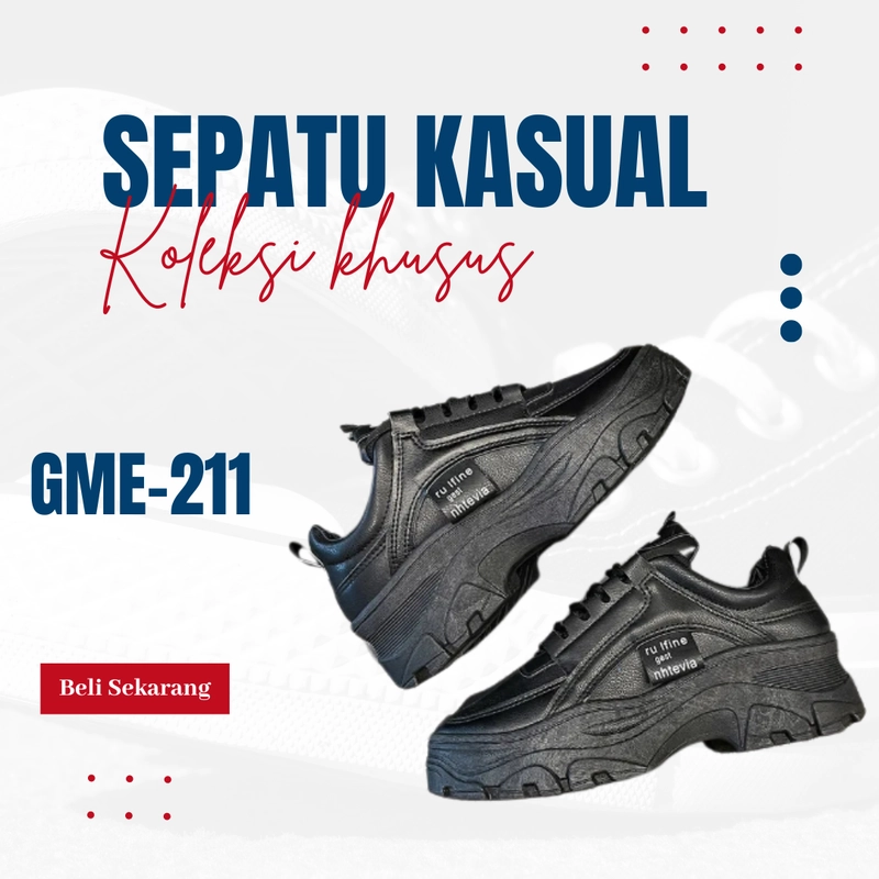 Product image LUXIA - Sepatu Kets Sneakers Wanita Casual Nhtevia New Trendy 2023 GME-211 36 Hitam