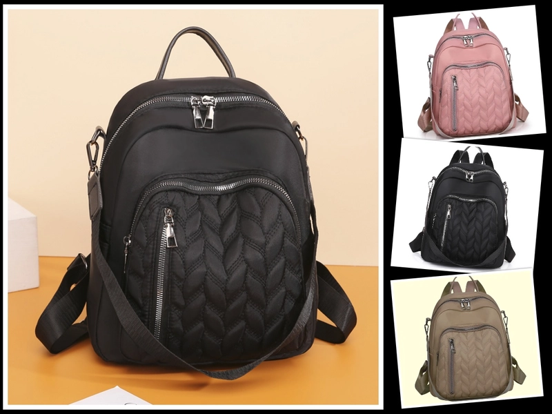Product image CBL - Ransel JOANNA - Tas Ransel Backpack Wanita Bordir Waterproof Bahan Nilon Big Coklat_Mocca