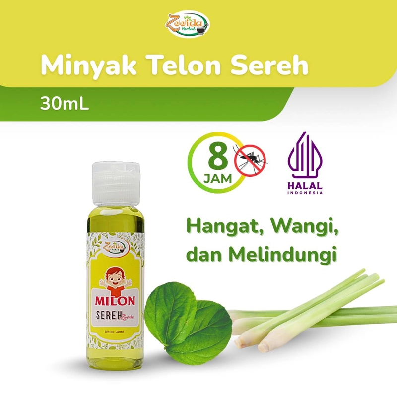 Product image Zeeida Herbal - Minyak Telon Sereh Menghangatkan Melindungi Dari Gigitan Serangga 30Ml Milon Sereh