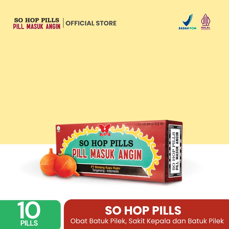 Product image So Hop Pills 10 Pil - Obat Masuk Angin Batuk & Sakit KepalaSo Hop 10 Pil