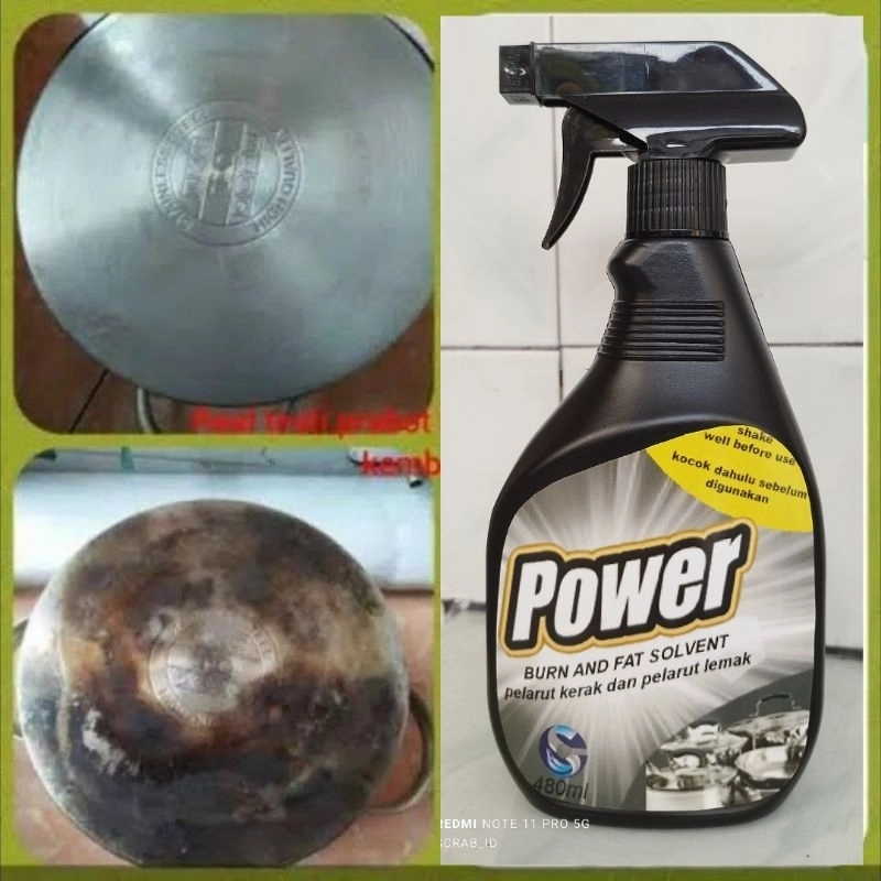 Product image Scrab - BISA COD /BAYAR DITEMPAT terlaris termurah POWER DEGREASER BURN penghilang kerak pembersih wajan gos 600ml Hitam