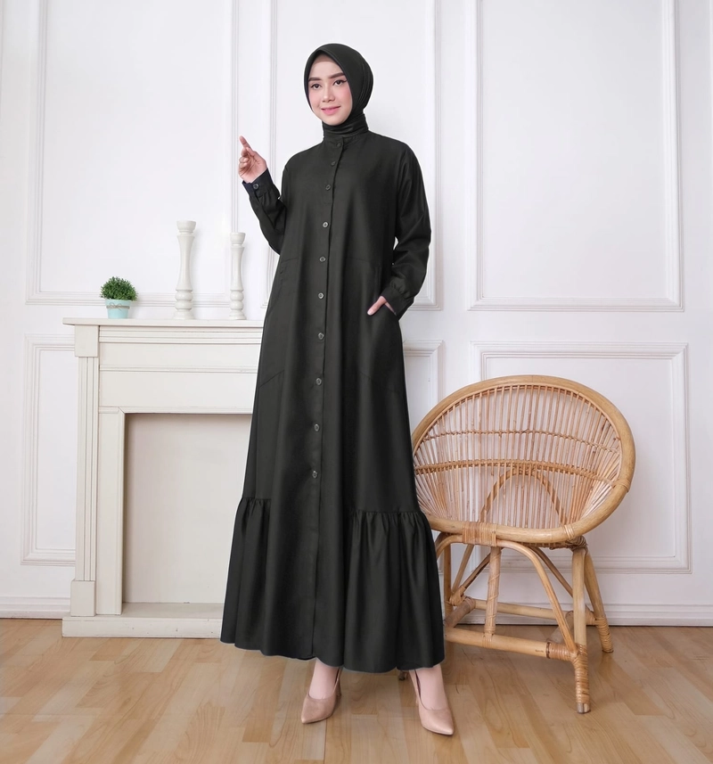 Product image Gamis Humaira polos M Hitam