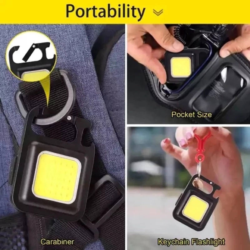 Product image KAHASIL - Lampu Senter LED COB Portable USB Gantungan Kunci Mini Kecil Keychain Camping Multifungsi KMJ204 BAHAN PLASTIK