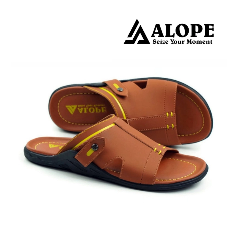 Product image ALOPE OFFICIAL - SANDAL ALOPE H 15 BAHAN KULIT SINTETIS ANTI SLIP ALL WARNA READY 39 TAN