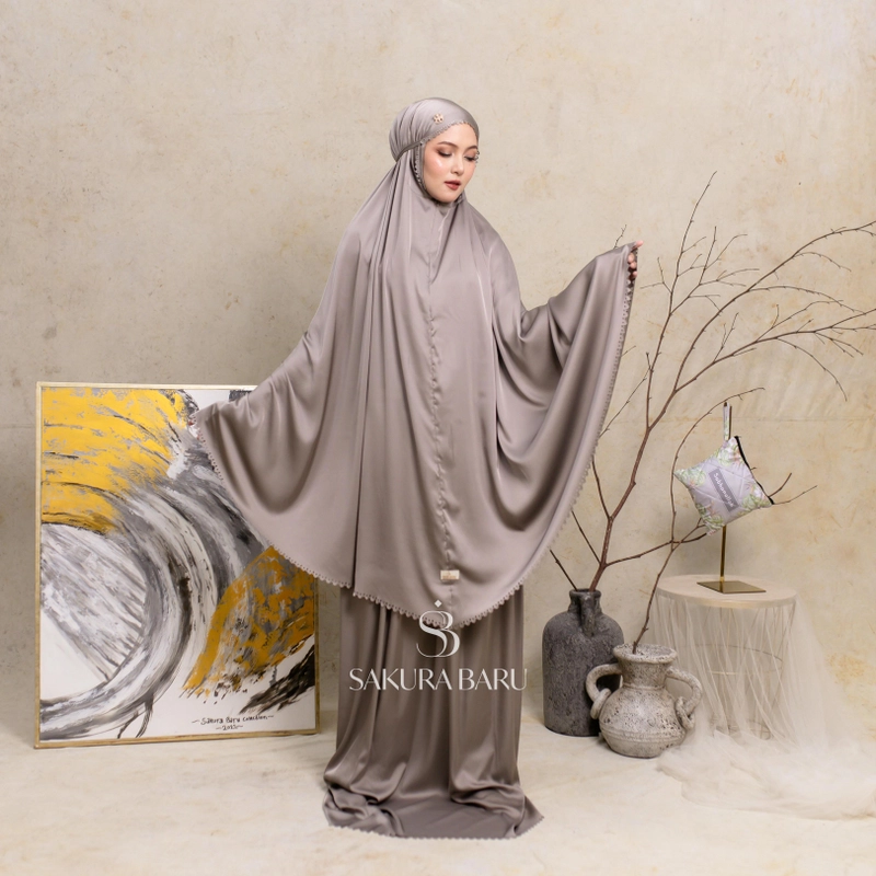 Product image Sakura Baru - Sakura Baru - Mukena Launa Armani Silk 2in1 Laser Cut PremiumMukena Launa hadir dengan desain modern All SIze Frappuccino