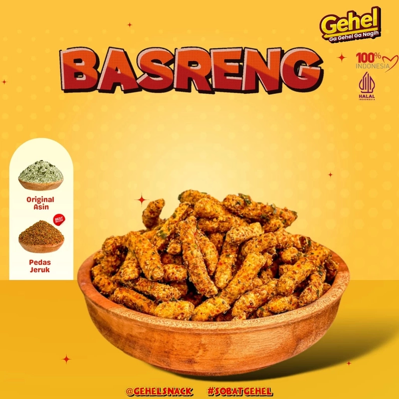 Product image Gehel Snack - Basreng 100gr - Makanan Ringan 100gr Asin Jeruk