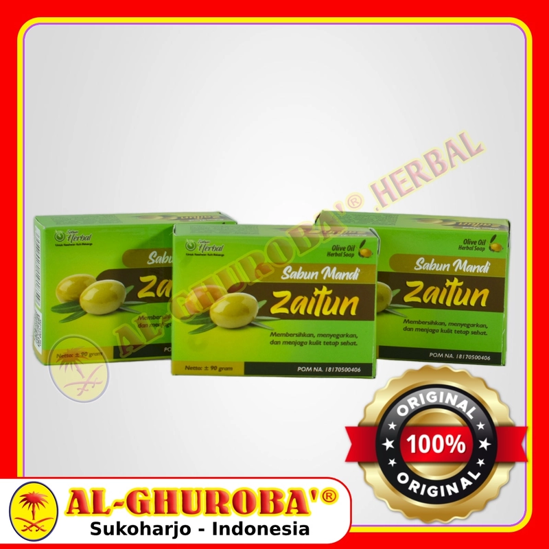 Product image Al-Ghuroba Herbal - Sabun Zaitun Al-Ghuroba 90gr Sabun Herbal Zaitun Olive Oil Soap BPOM Halal ORIGINAL 90gr Original
