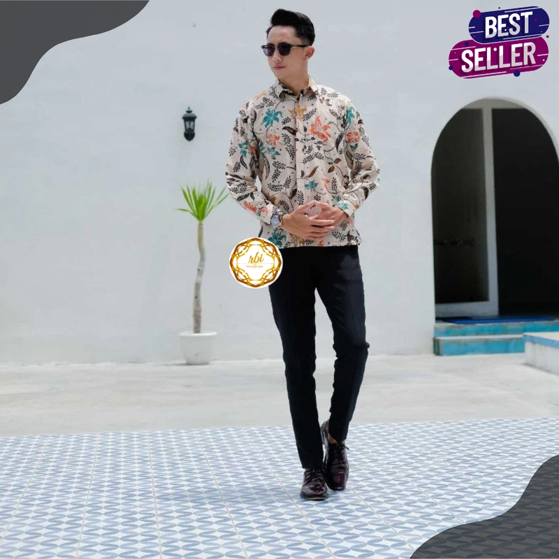 Product image Rambe Batik Indonesia - Couple Atasan Lora Bisa Beli Pisah Original - LB2 Kemeja Saja Size L LB3