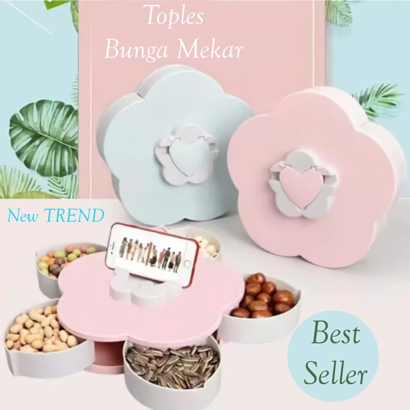 Product image UTAMAMEGA - Flower Candy Box Tempat Snack Putar Warna Random