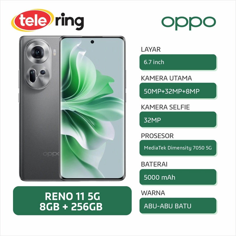 Product image TELE RING - OPPO CPH2599 RENO 11 5G 8/256GB ABU-ABU BATU HQ